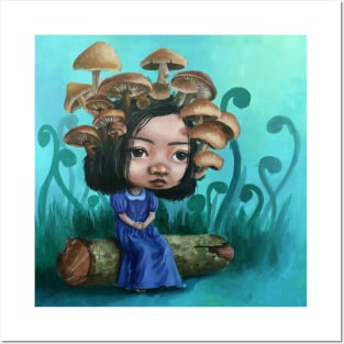 mushroom girl Posters and Art